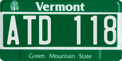 VT license plate ATD118
