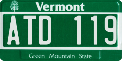 VT license plate ATD119