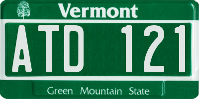 VT license plate ATD121