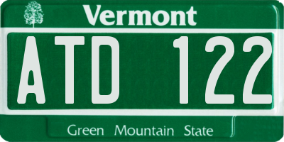 VT license plate ATD122
