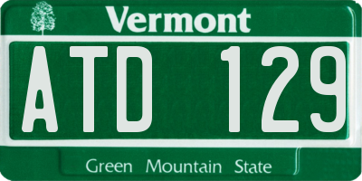 VT license plate ATD129