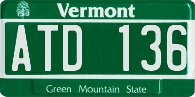 VT license plate ATD136