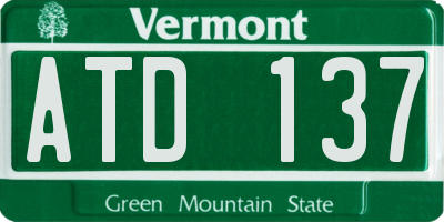 VT license plate ATD137