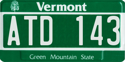 VT license plate ATD143