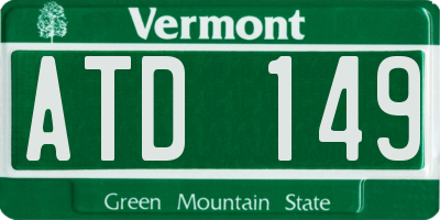 VT license plate ATD149