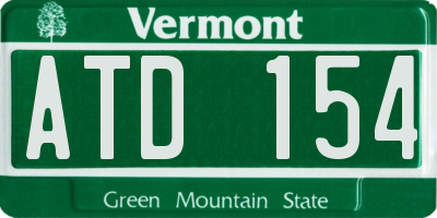 VT license plate ATD154