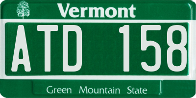 VT license plate ATD158
