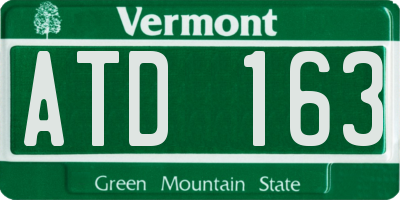 VT license plate ATD163