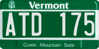 VT license plate ATD175