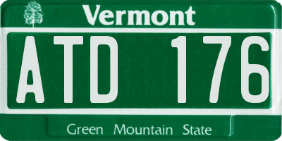 VT license plate ATD176