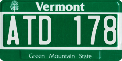 VT license plate ATD178
