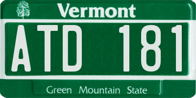 VT license plate ATD181