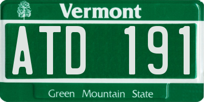 VT license plate ATD191
