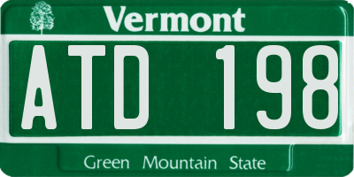 VT license plate ATD198