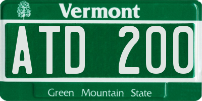 VT license plate ATD200