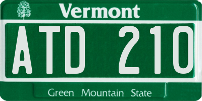 VT license plate ATD210