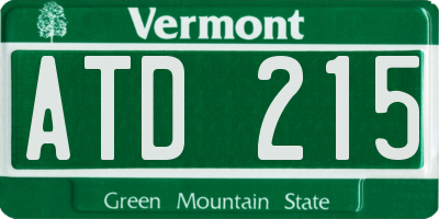 VT license plate ATD215