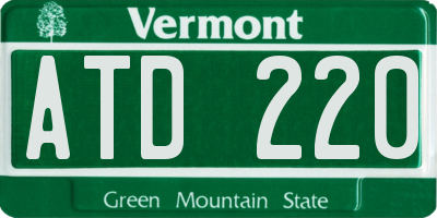 VT license plate ATD220