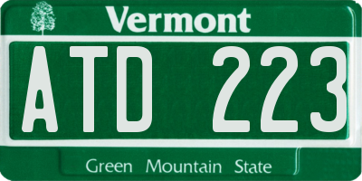 VT license plate ATD223