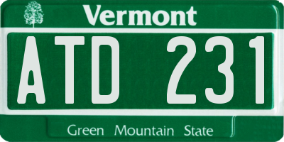 VT license plate ATD231