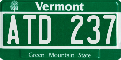 VT license plate ATD237