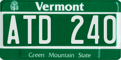 VT license plate ATD240