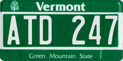 VT license plate ATD247