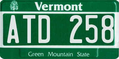 VT license plate ATD258