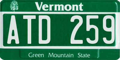VT license plate ATD259