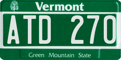 VT license plate ATD270