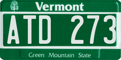 VT license plate ATD273