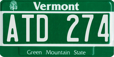 VT license plate ATD274