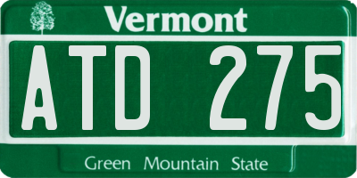 VT license plate ATD275