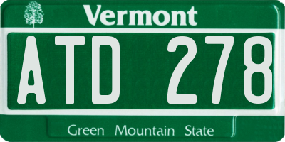VT license plate ATD278