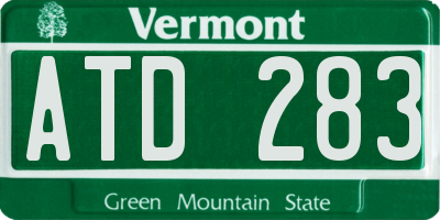 VT license plate ATD283