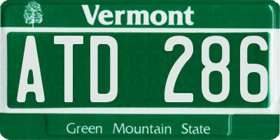VT license plate ATD286