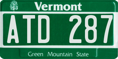 VT license plate ATD287