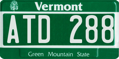 VT license plate ATD288