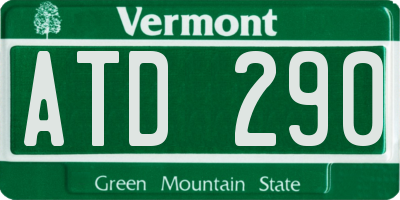 VT license plate ATD290