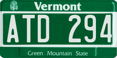 VT license plate ATD294