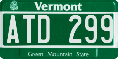 VT license plate ATD299