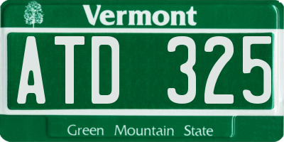 VT license plate ATD325