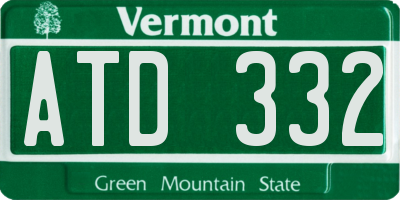 VT license plate ATD332