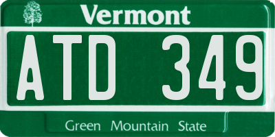 VT license plate ATD349