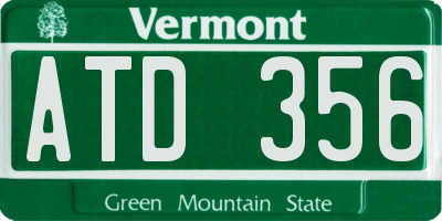 VT license plate ATD356