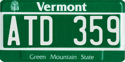 VT license plate ATD359