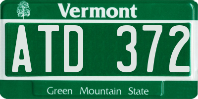 VT license plate ATD372