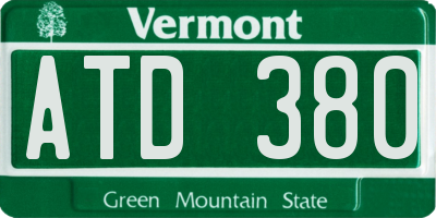 VT license plate ATD380