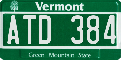VT license plate ATD384
