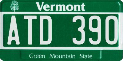 VT license plate ATD390